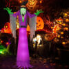 Kalolary 2,7m Fantasma Inflable de Halloween, Bruja Gigante Aterradora con Luz LED Halloween Decoración Interior al Aire Libre Jardín Patio Fiesta de Terror (Bruja)