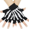 Bienvenu Guantes unisex elásticos, sin dedos, esqueleto, guantes