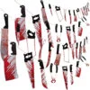 Wulcea Halloween Decoracion Casa Decoración Cuchillo Pancarta Accesorios Exterior para Adornos Hallowen Banner Complementos Puerta Halowenn Cosas Halowin Fiesta Terror Kit Haloween Deco