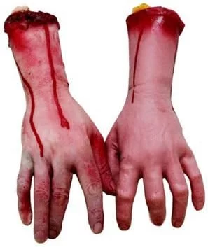 Brazos y manos ensangrentadas humanas, partes de cadá - ver para casa encantada o decoración de Halloween, 2 unidades, izquierda y derecha, Hands