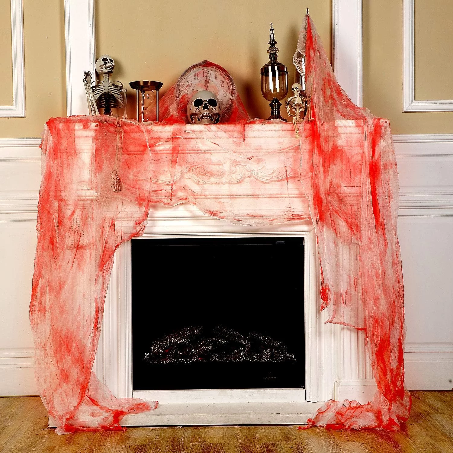 Boao Creepy Fabric 215 x 500 cm Creepy Cheesecloth Muslin Cotton Cloth Halloween Decorations for Haunted Houses Outdoor Door (Bloody) - Image 5