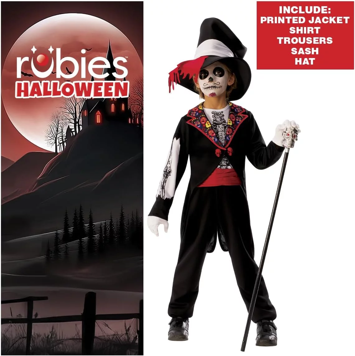 Rubies Catrin Boy Costume for Children, Catrin Outfit with Printed Jacket, Shirt, Pants, Sash, and Hat, Original by Rubies for Halloween, Christmas, Carnival, and Birthdays - Image 2