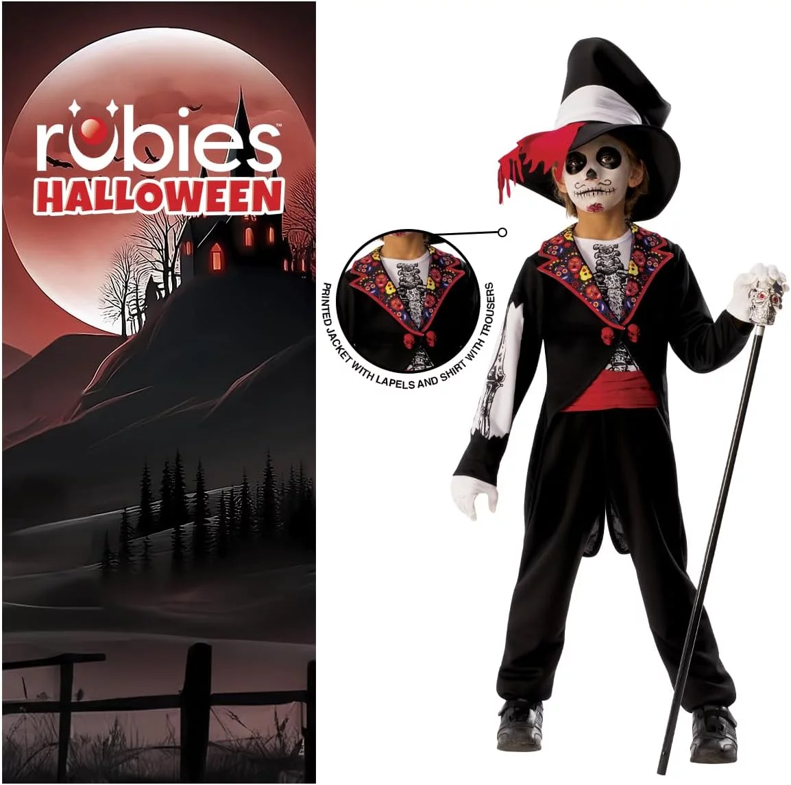 Rubies Catrin Boy Costume for Children, Catrin Outfit with Printed Jacket, Shirt, Pants, Sash, and Hat, Original by Rubies for Halloween, Christmas, Carnival, and Birthdays - Image 3