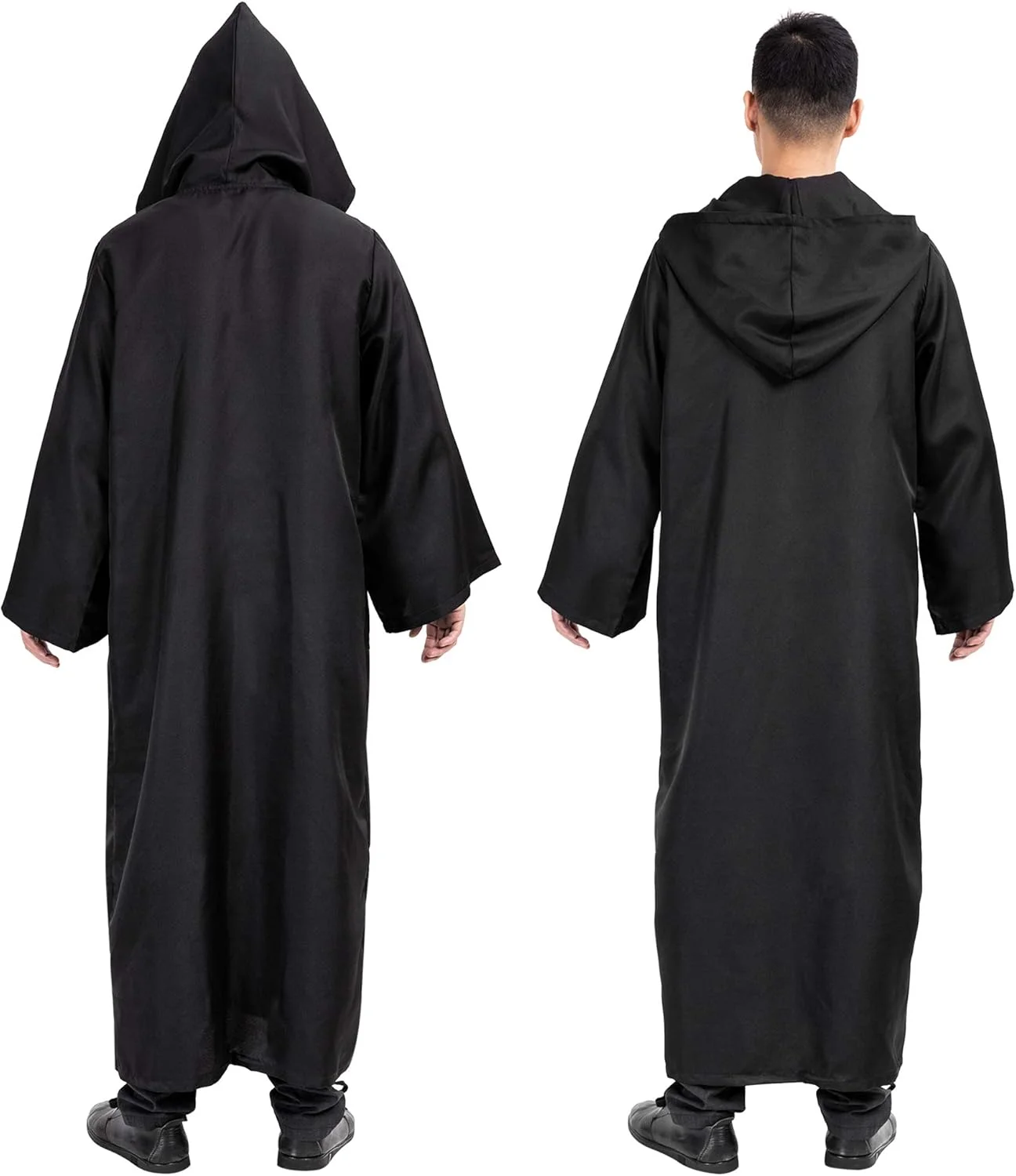 Myir JUN Hooded Halloween Cloak for Men, Adult Knight Costume Medieval Carnival Outfit Cosplay Apparel (XL, Black) - Image 6
