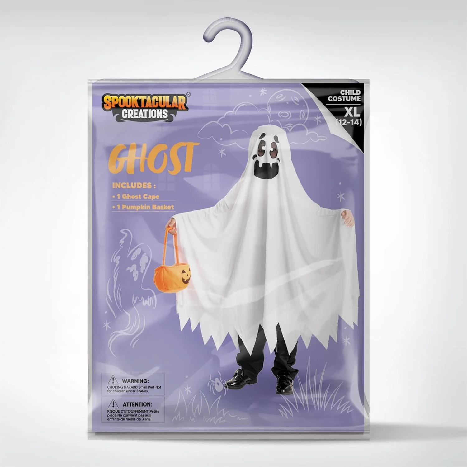 Spooktacular Creations Friendly Ghost Costume for Kids Halloween Trick or Treat Spooky - Image 6