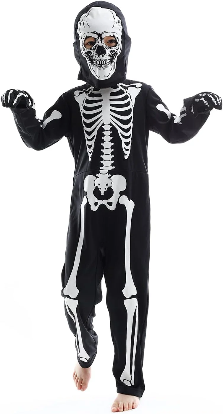Sincere Party Skeleton Costume for Kids Halloween Glow-in-the-Dark Skeleton Costumes for Boys and Girls - Image 5