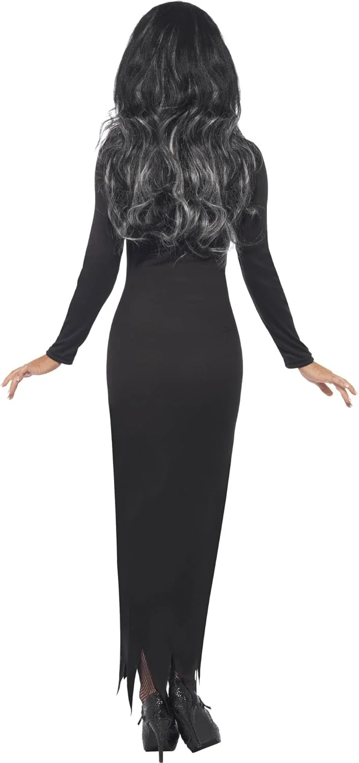 Smiffys Disfraz de esqueleto, Negro, con vestido ceñido de manga larga - Imagen 3