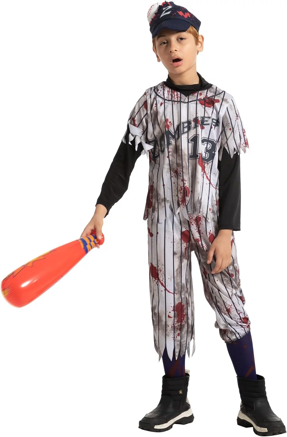Spooktacular Creations Child Boy Scary Baseball Zombie Costume for Halloween Pretend Play - Image 4