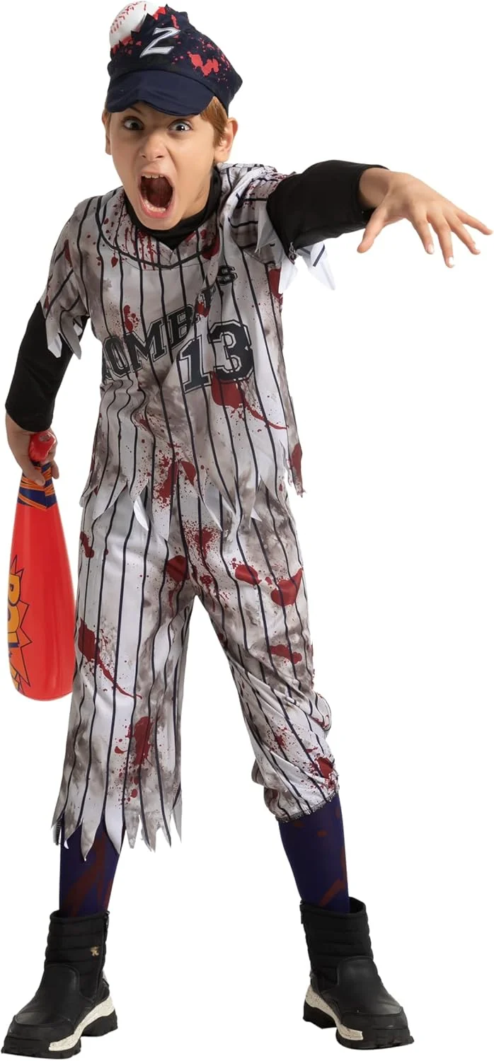 Spooktacular Creations Child Boy Scary Baseball Zombie Costume for Halloween Pretend Play - Image 5