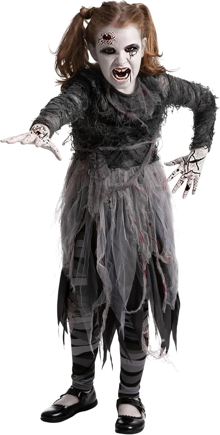 Spooktacular Creations Zombie Costume for Child Girl Halloween Fingend Up (Large (10-12 years) - Image 2