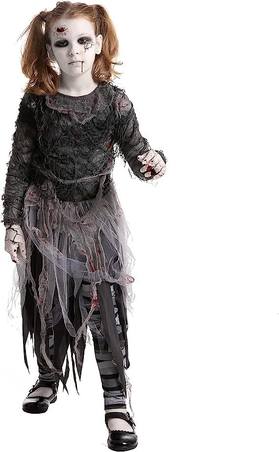 Spooktacular Creations Zombie Costume for Child Girl Halloween Fingend Up (Large (10-12 years) - Image 5