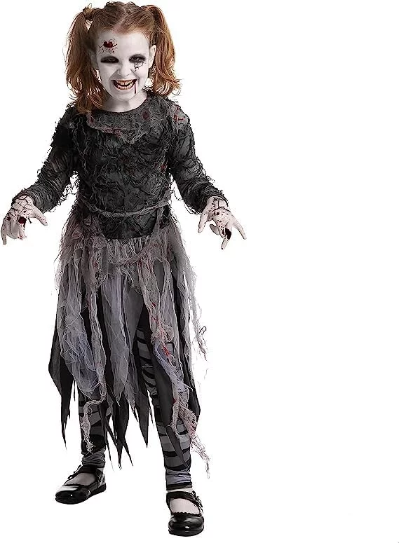 Spooktacular Creations Zombie Costume for Child Girl Halloween Fingend Up (Large (10-12 years) - Image 6