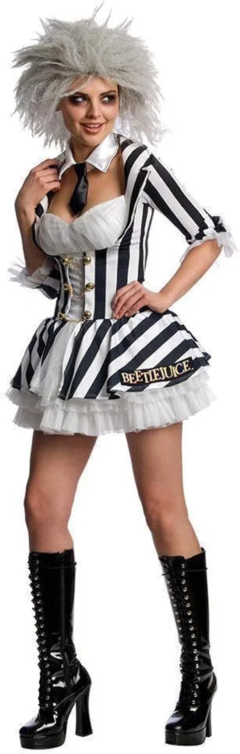 Rubie's Official Miss Beetlejuice Secret Wishes Adult Costume, Halloween Sexy Outfit