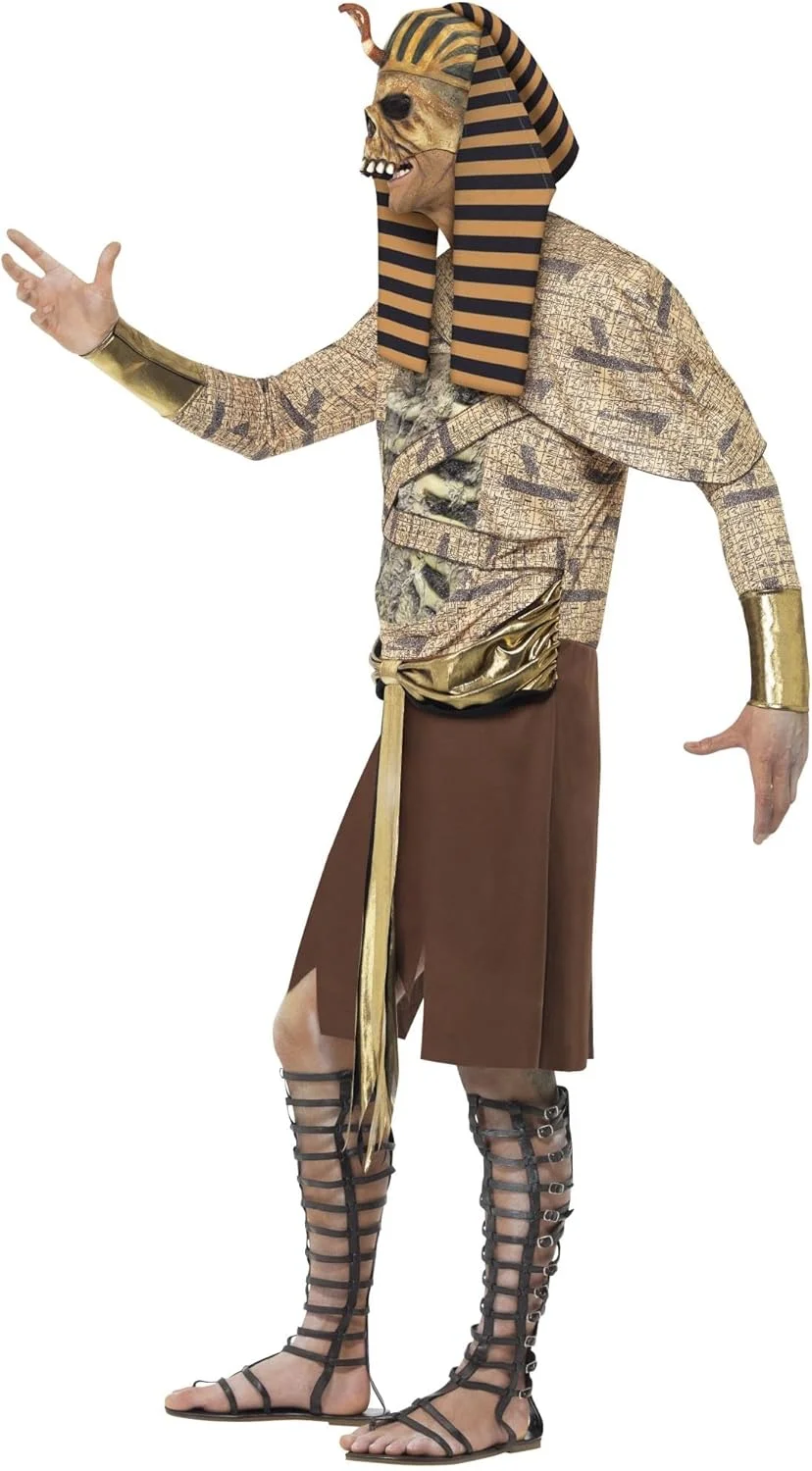 Smiffys Zombie Pharaoh Costume, Gold, with Tabard, Armbands, and Headpiece - Image 3