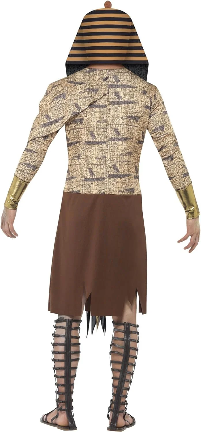 Smiffys Zombie Pharaoh Costume, Gold, with Tabard, Armbands, and Headpiece - Image 4