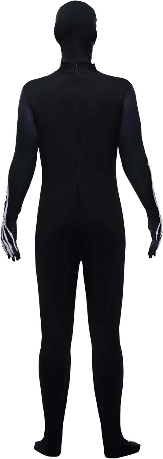 Spooktacular Creations Men's Skeleton Halloween Costume with Hood for Adult Themed Parties, Halloween - Image 8