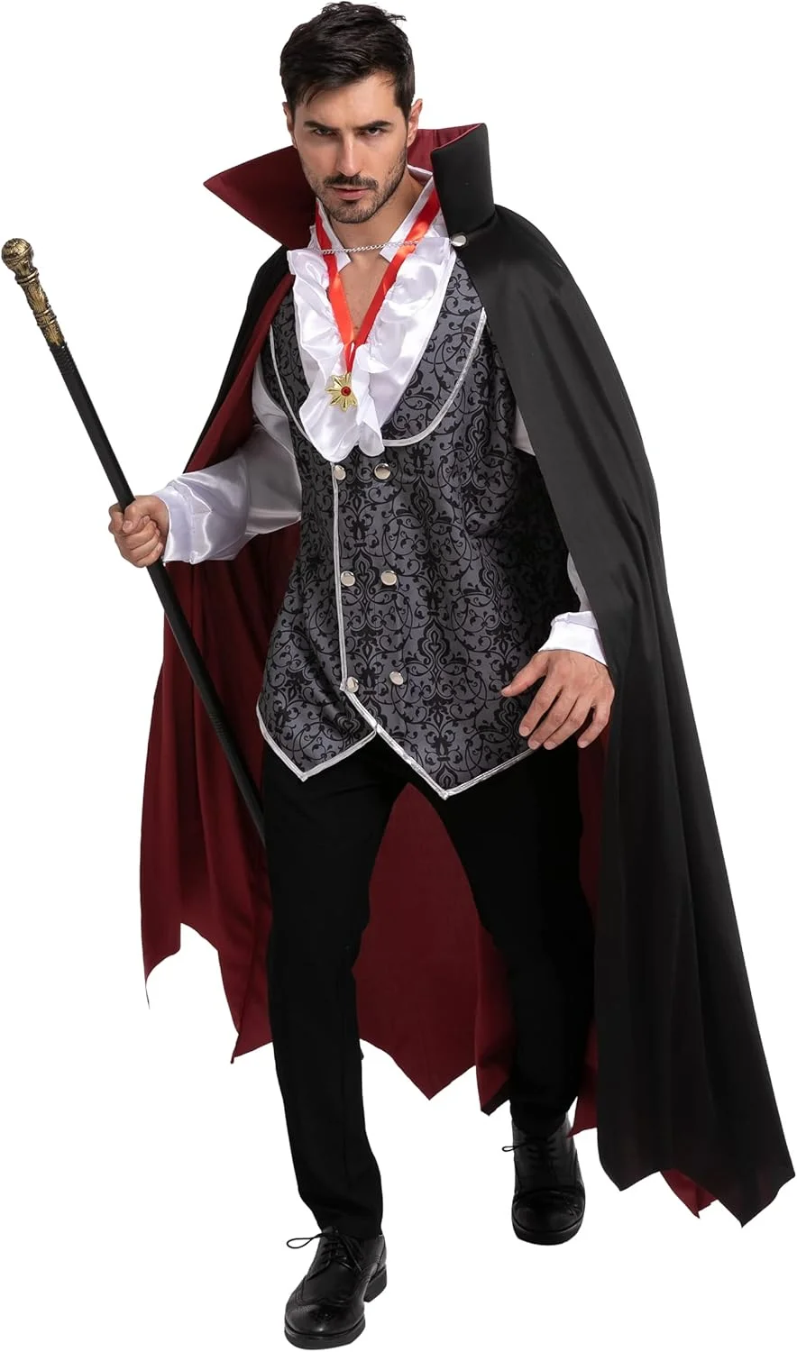 Spooktacular Creations Halloween Vampire Costume in Cold Silver for Adults and Men, Halloween Party Events - Image 3