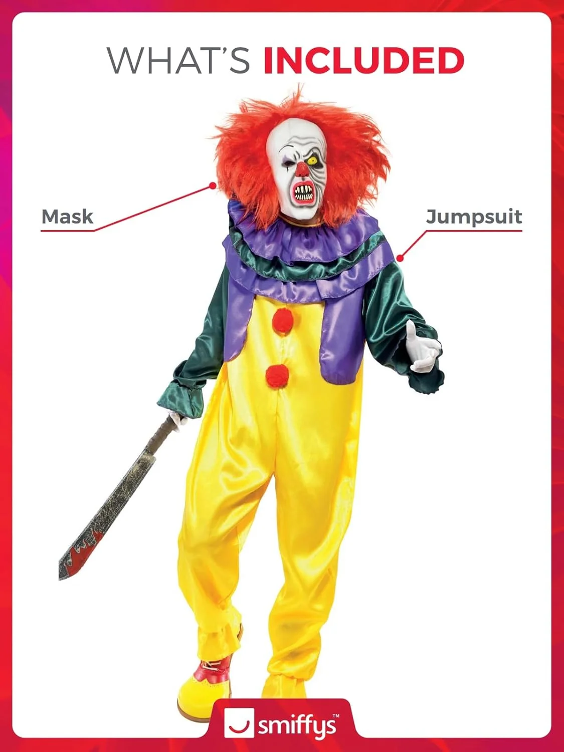 Generique - Creepy Clown Costume for Adults - Image 4