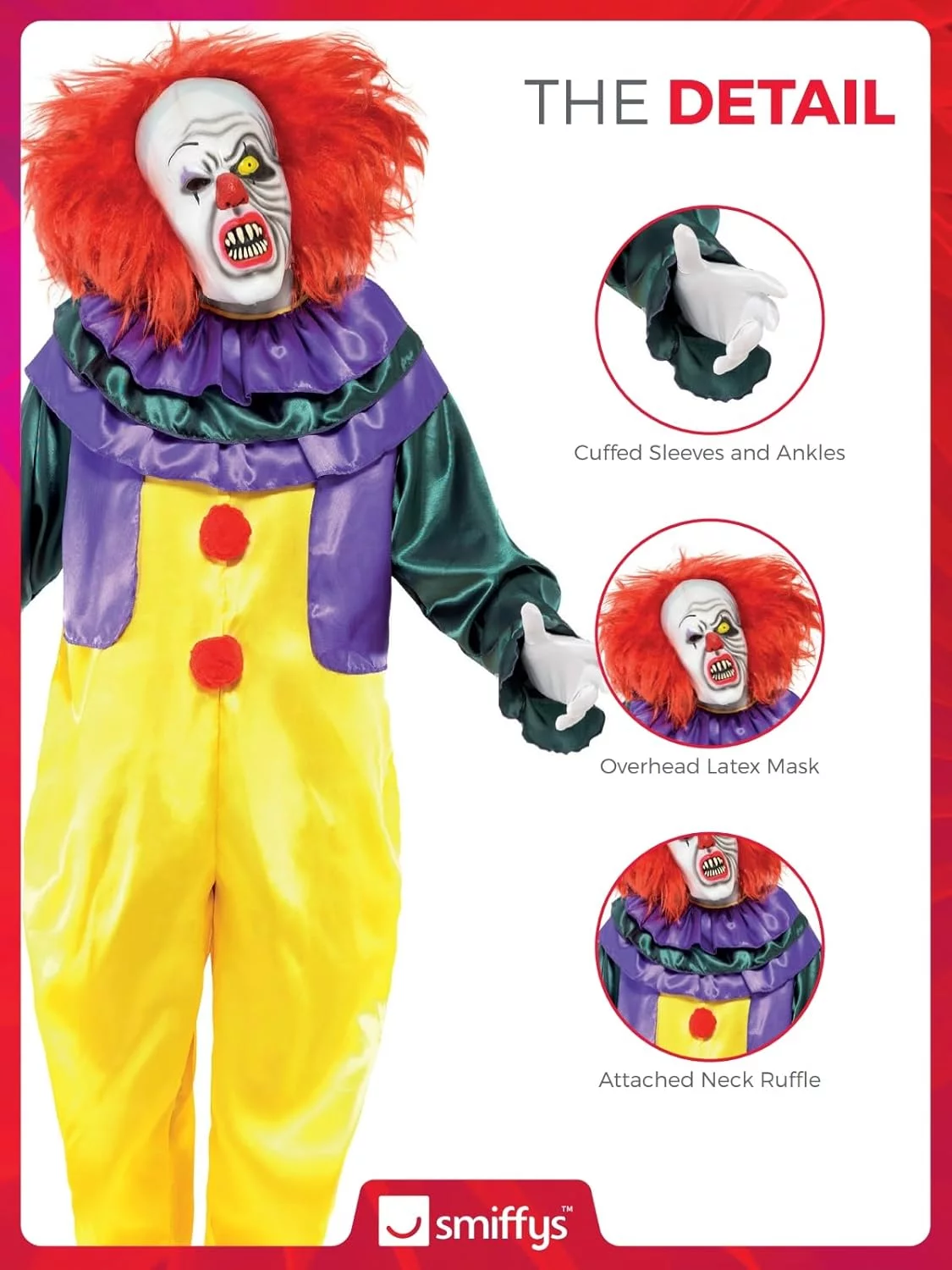 Generique - Creepy Clown Costume for Adults - Image 5