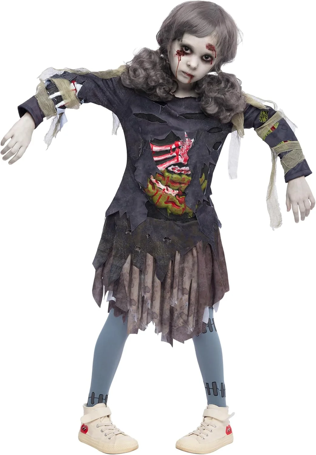 Spooktacular Creations Traje de lujo zombie para niñas con hacha ensangrentada (copia) - Image 2