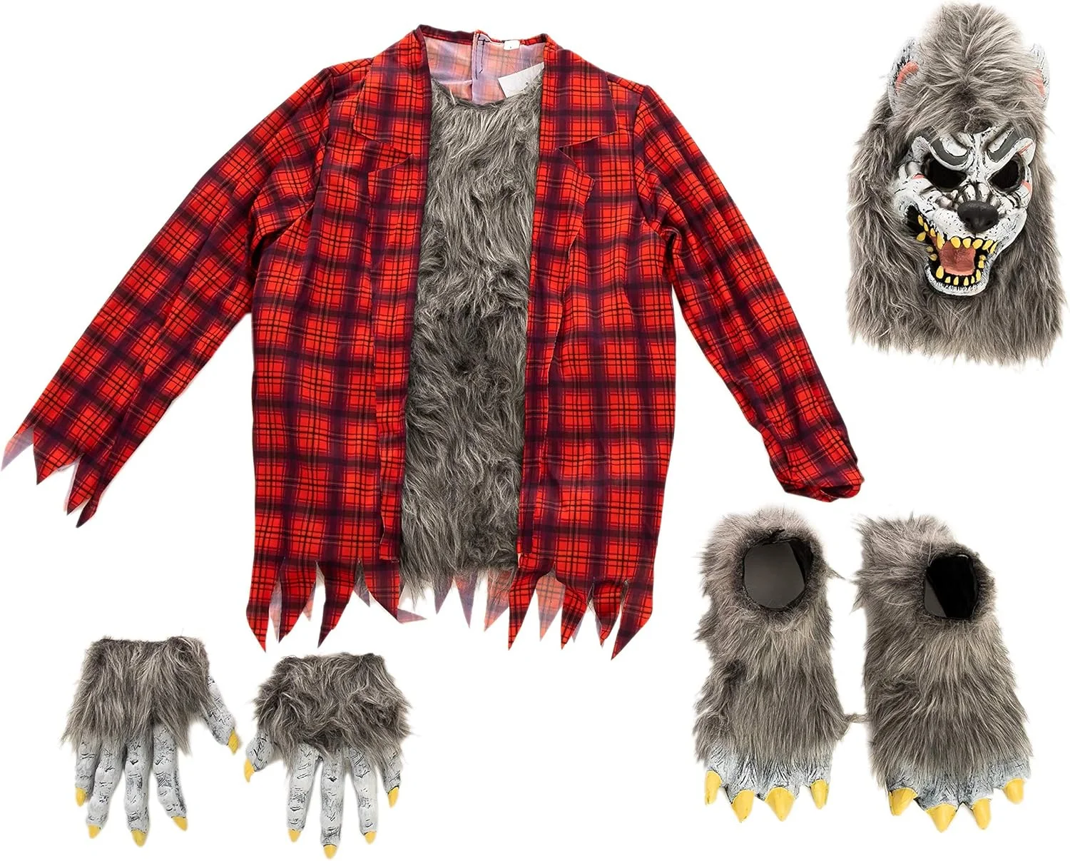 Spooktacular Creations Unisex Kids Red Werewolf Costume with Mask, Gloves, and Shoe Covers - Image 5
