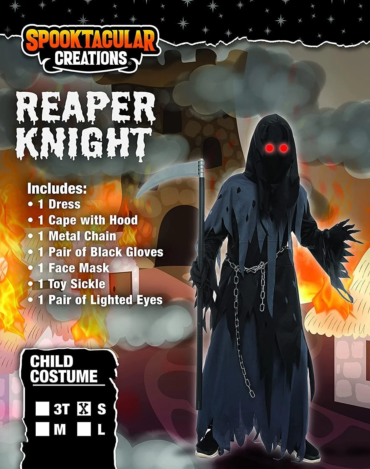 Spooktacular Creations Halloween Costume for Kids Dark Knight Reaper Costume - Image 3