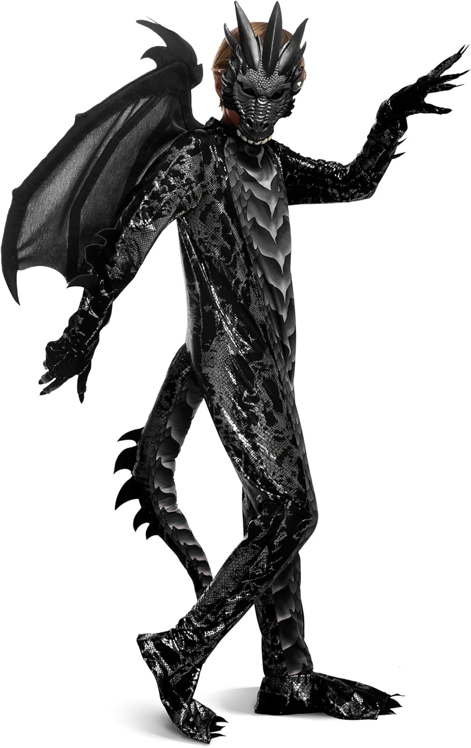 Spooktacular Creations Kids Dragon Costume, Dragon Wings and Mask, Halloween Outfit, Dragon Suit for Kids for Halloween Parties, Cosplay - Image 3