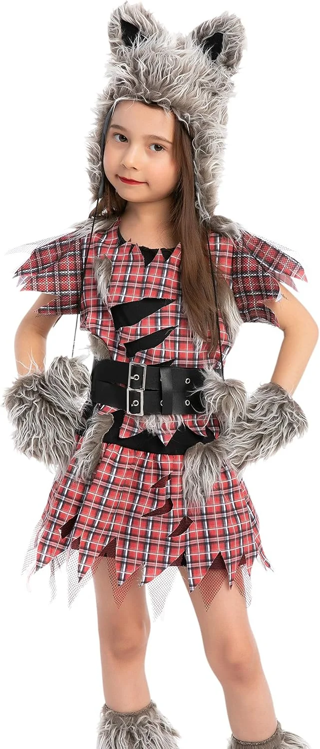 Spooktacular Creations Wolf Halloween Costume for Girls Wolfman Cosplay - Image 2