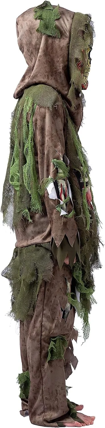 Spooktacular Creations Disfraz de zombi para niños, disfraz de Halloween para niños, disfraz de esqueleto de zombi muerto viviente, negro - Imagen 5