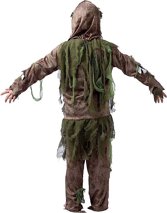 Spooktacular Creations Disfraz de zombi para niños, disfraz de Halloween para niños, disfraz de esqueleto de zombi muerto viviente, negro - Imagen 6
