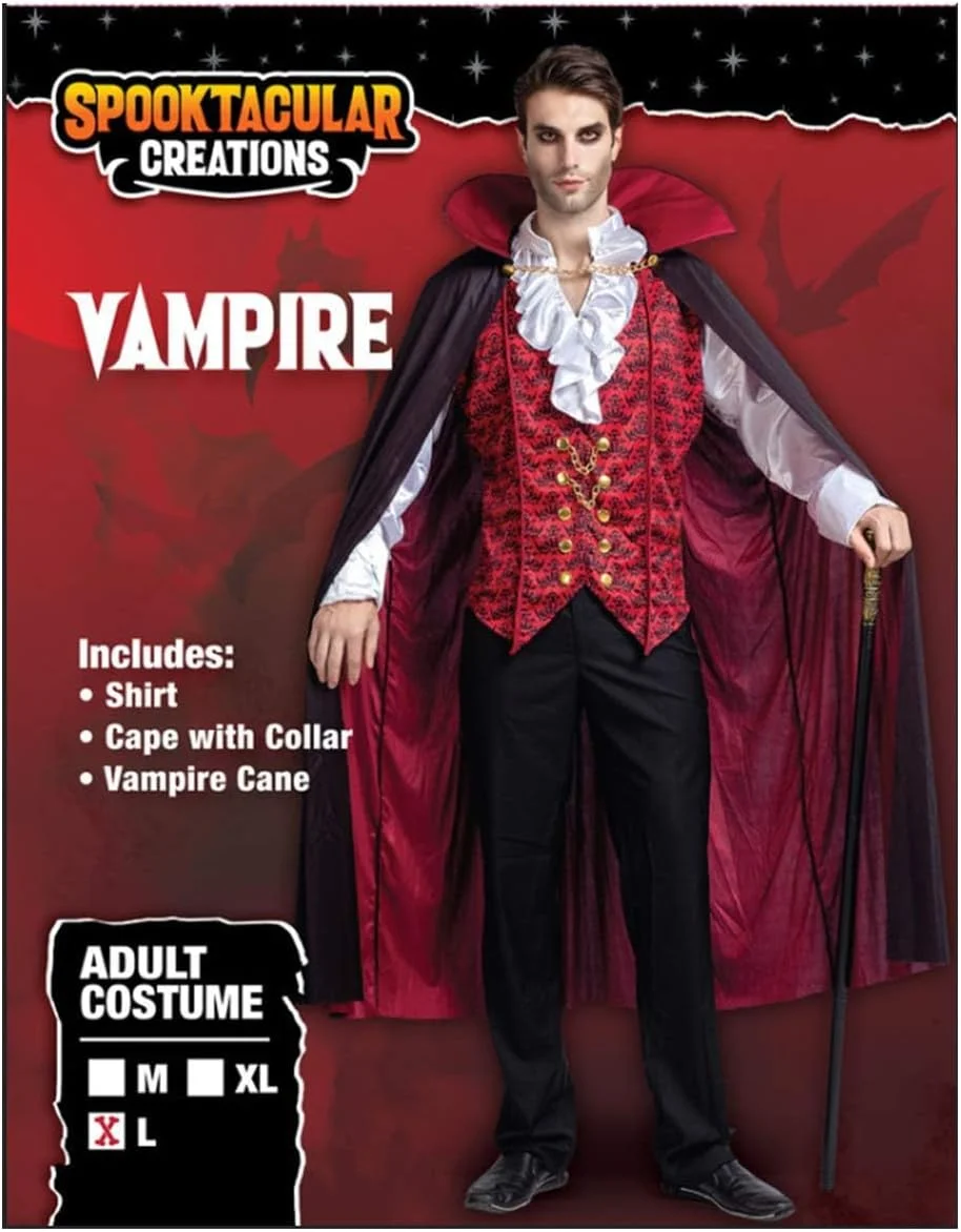 Spooktacular Creations Renacimiento Medieval vampiro espantoso lujo disfraz de Halloween para hombres juego de rol pecados Cosplay - Imagen 2