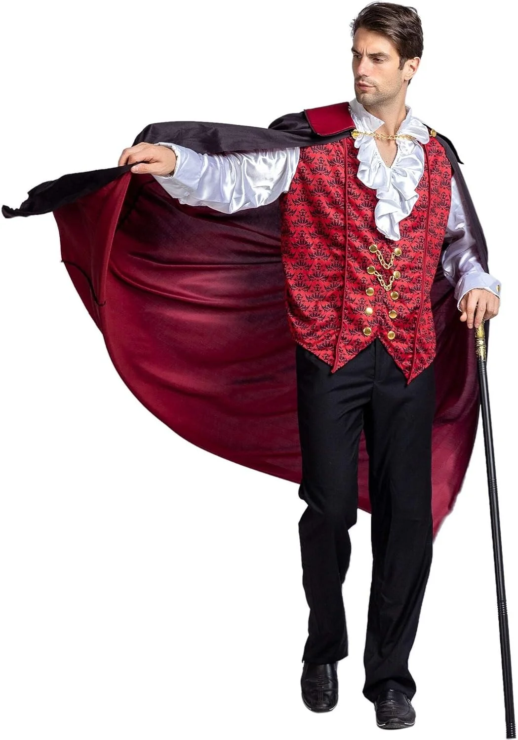 Spooktacular Creations Renacimiento Medieval vampiro espantoso lujo disfraz de Halloween para hombres juego de rol pecados Cosplay - Imagen 3
