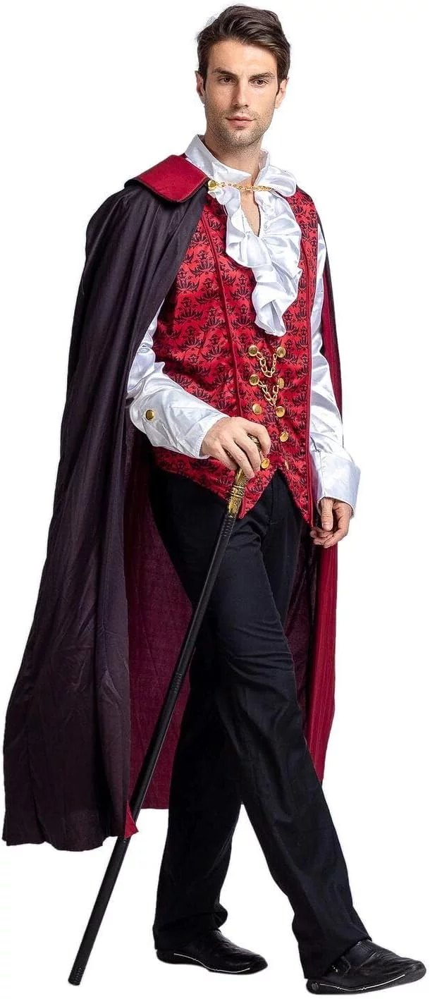 Spooktacular Creations Renacimiento Medieval vampiro espantoso lujo disfraz de Halloween para hombres juego de rol pecados Cosplay - Imagen 4