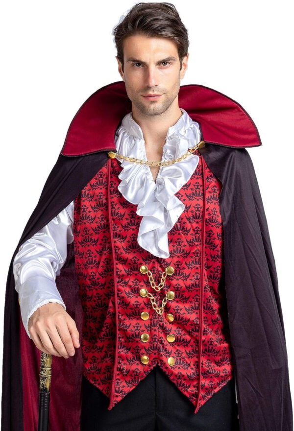 Spooktacular Creations Renacimiento Medieval vampiro espantoso lujo disfraz de Halloween para hombres juego de rol pecados Cosplay - Imagen 6