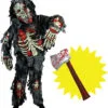 Spooktacular Creations Traje de lujo zombie para niños con hacha ensangrentada