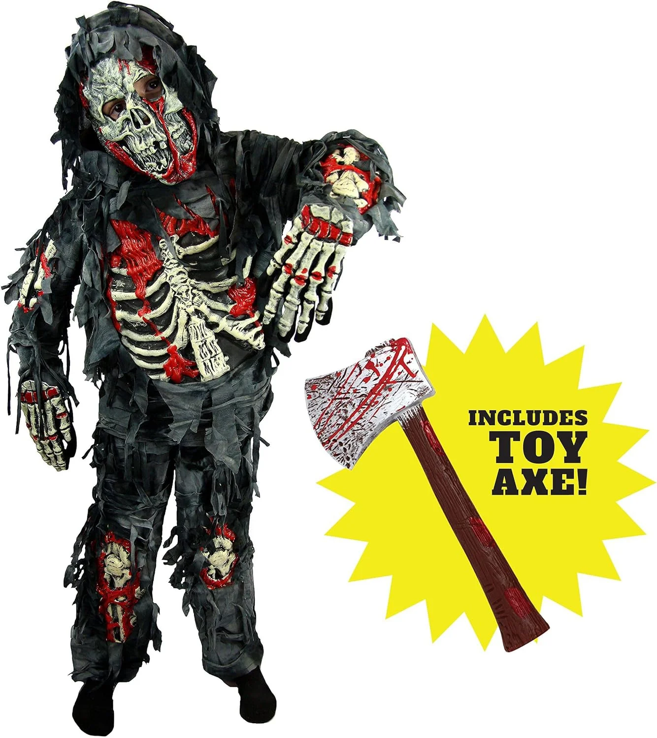 Spooktacular Creations Deluxe Zombie Costume for Kids with Bloody Axe - Image 2