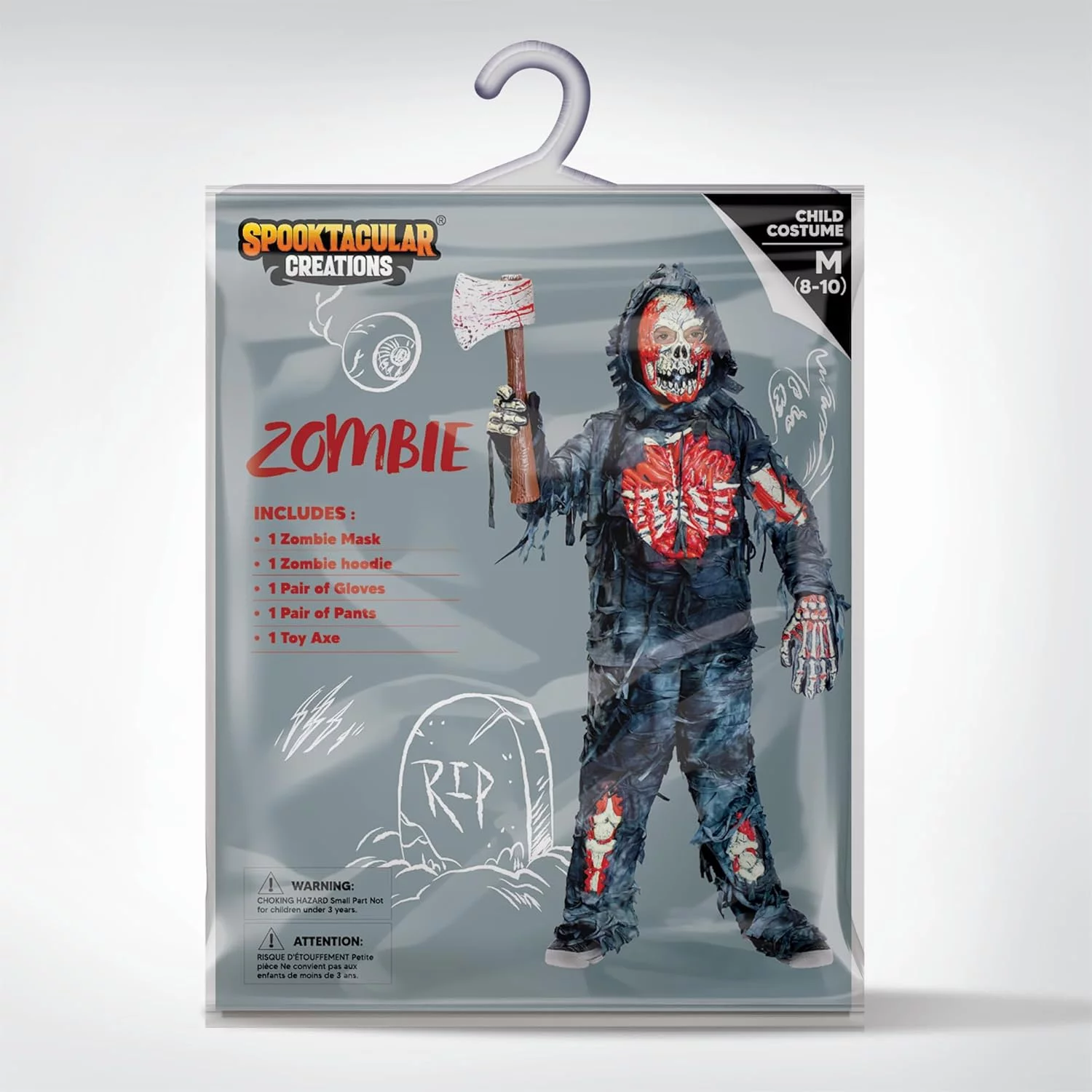 Spooktacular Creations Deluxe Zombie Costume for Kids with Bloody Axe - Image 6