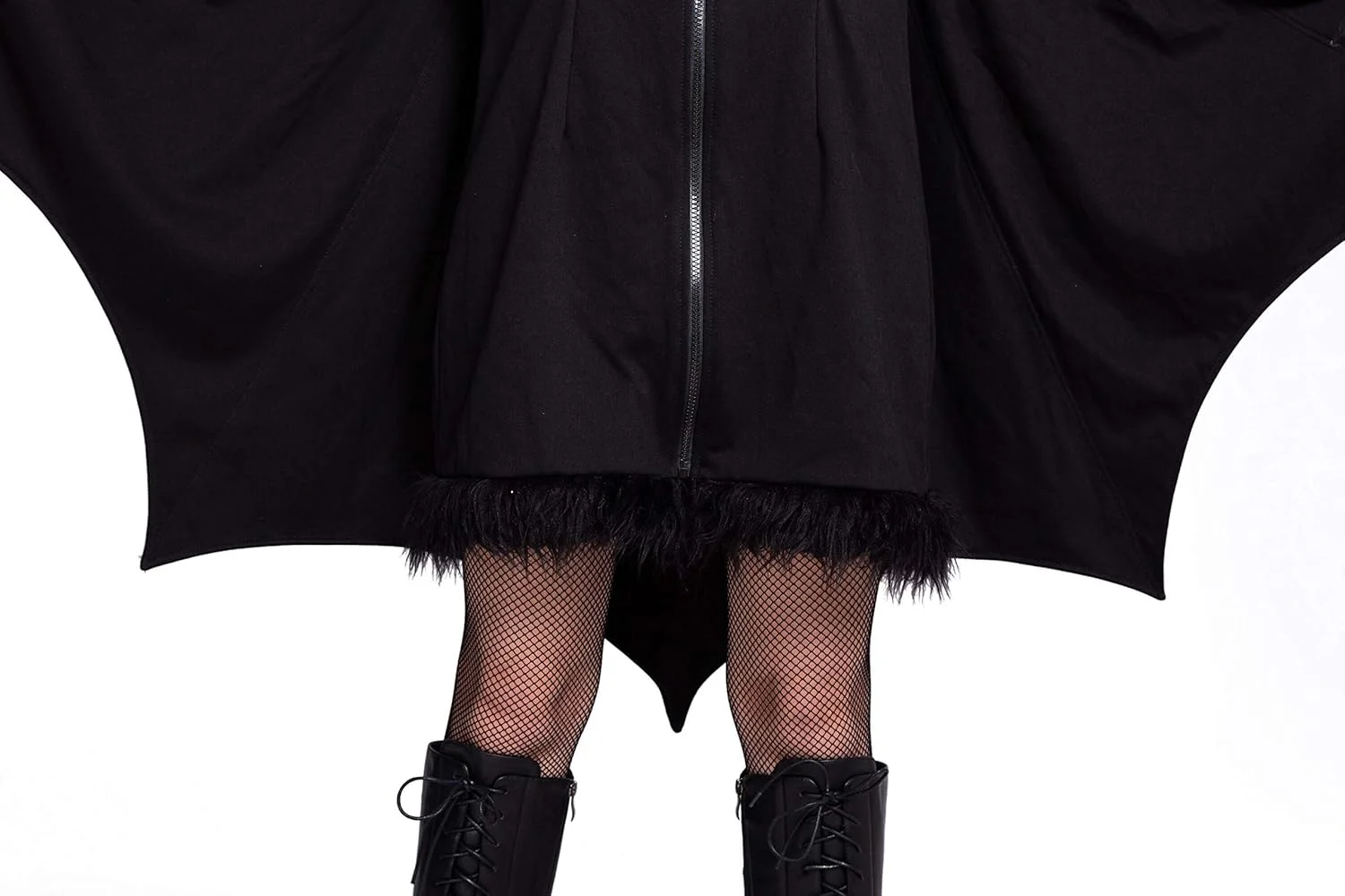 Spooktacular Creations Disfraces de Halloween con capucha y cremallera de murciélago negro para mujer para adultos - Imagen 9