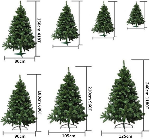 Solagua Árbol de Navidad Artificial Extra Relleno Abeto de Doble Hojas Combinadas 150-240cm Arboles C/Soporte Metálico (Nevado, 150cm 418Tips) - Imagen 4