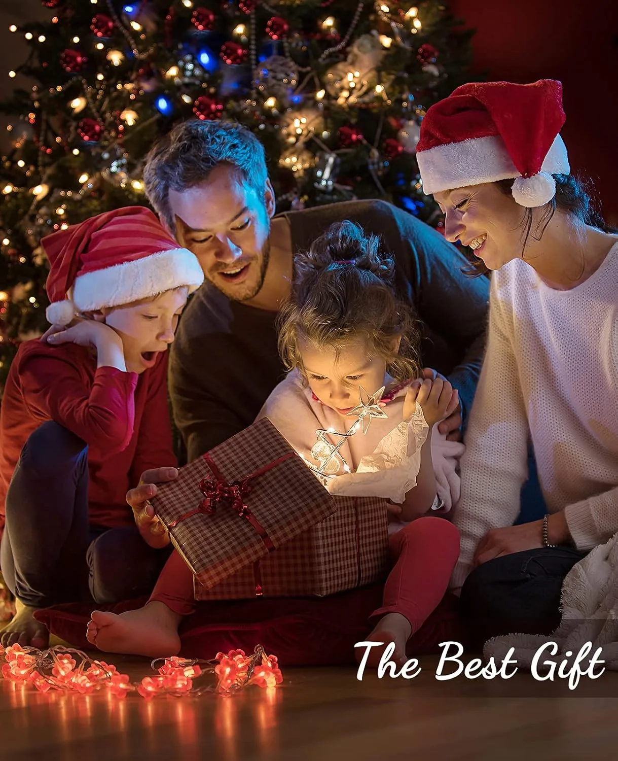 Lewondr Lámpara de Árbol de Navidad Espiral, 27cm Luz Led a Pilas/USB con Estrella Brillante y Bolas de Plástico, Lámpara Decorativa de Mesa Adorno Romántico para Fiesta Comedor Dormitorio Boda, Plata - Imagen 8