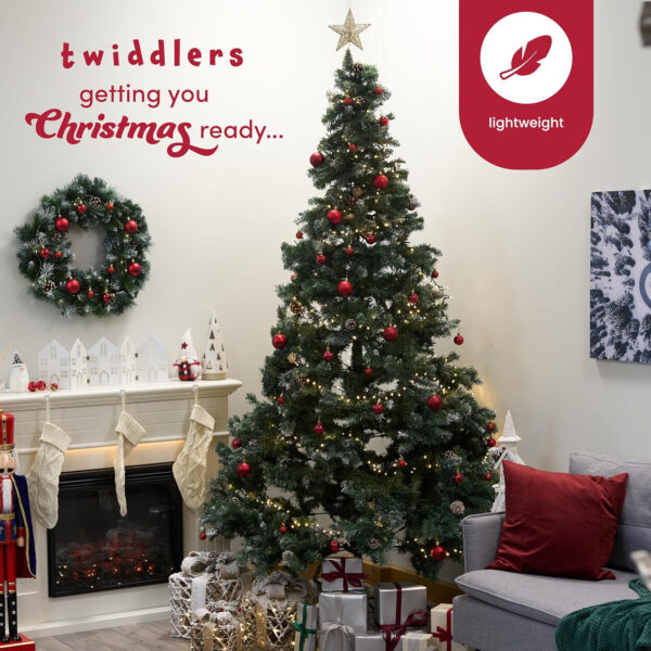 THE TWIDDLERS - Paquete de 50 Bolas de Navidad Rojo Rubí - Tamaños y Acabados Variados - 6cm, 4cm, 3cm - Adornos Mate, Brillantes y con Brillo para Decoraciones de Árbol de Navidad - Imagen 3