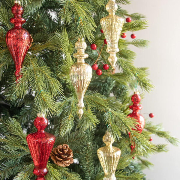 KI Store 4 Bolas de Navidad de Cristal Doradas de Mercury, Adornos de Navidad Antiguos, piñas, Adornos de Navidad, Adornos para Colgar, decoración de Navidad, Adornos para el árbol de Adviento - Imagen 7