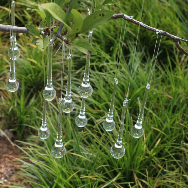 DAHI Adornos para árbol de Navidad, diseño de carámbanos y gotas de hielo, colgantes de cristal, decoración navideña, 12 unidades - Imagen 6