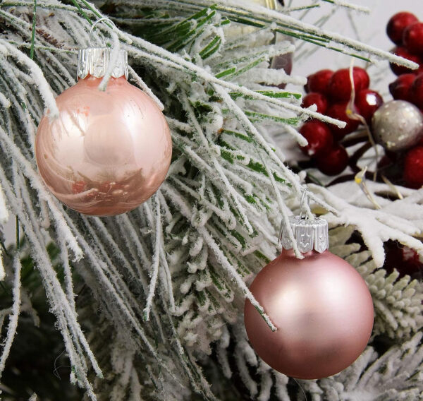 VITBIS Bolas de Cristal para decoración de árbol de Navidad, Juego con 3 Bolas únicas Decoradas a Mano, pintadas a Mano, decoración navideña, diámetro de 10 cm, en Color Blanco con Superficie Mate y - Imagen 4