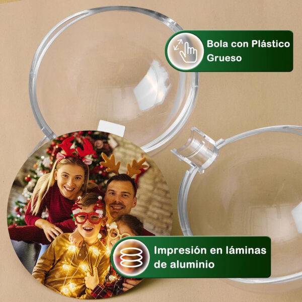 Bola de Navidad Personalizada con Foto, Adornos para Decorar el Árbol, Regalo para Familiares, Amigos - Imagen 6