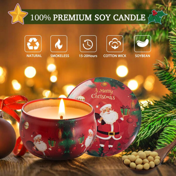 Velas perfumadas de Navidad para mujeres, paquete de 12 velas de 2.5 onzas, cera de soja natural, velas de aromaterapia para cumpleaños - Imagen 4