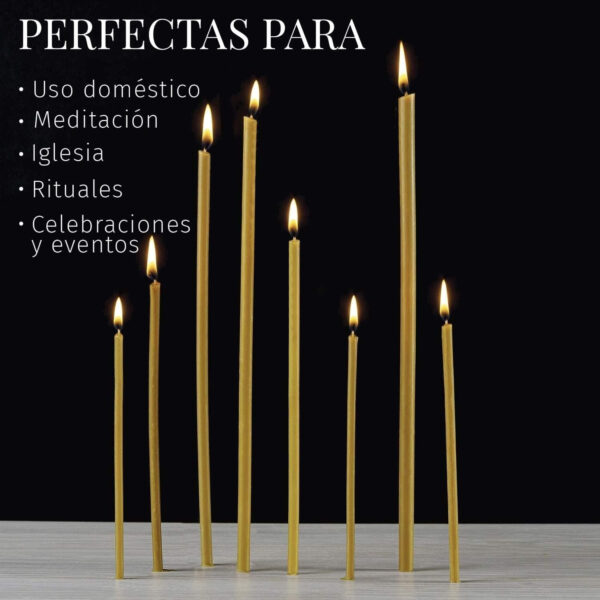 Danilovo Velas de Cera de Abejas 100% Pura, Velas Ortodoxas Para Oración, Rituales, de Decoración de Mesa, N100, Altura 16,5 cm, 400 Unidades - Imagen 4