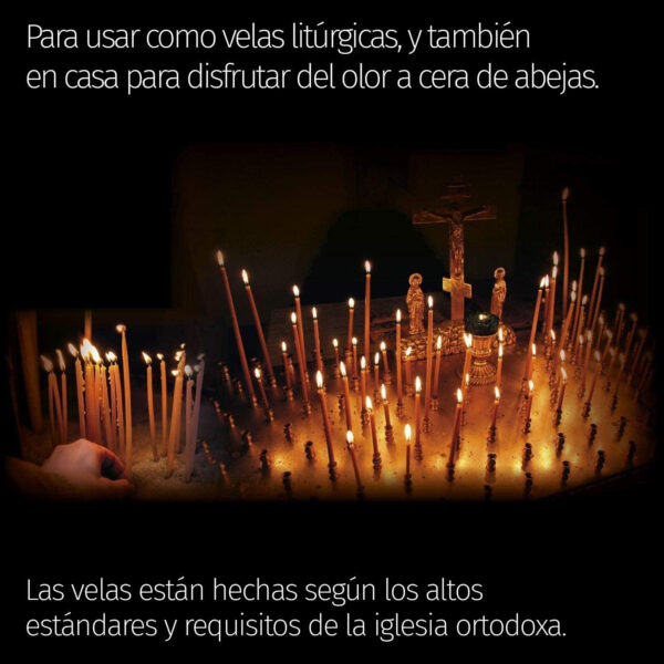 Danilovo Velas de Cera de Abejas 100% Pura, Velas Ortodoxas Para Oración, Rituales, de Decoración de Mesa, N100, Altura 16,5 cm, 400 Unidades - Imagen 5