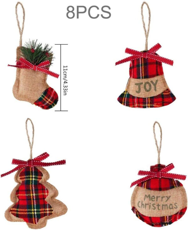 Gukasxi 8 Piezas de Adornos para el árbol de Navidad Decoraciones Colgantes de Navidad Bola de siembra Forma de Estrella de árbol para la Fiesta de Navidad Decoración para el hogar - Imagen 3