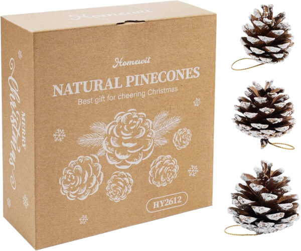 Piñas Adornos para árboles, 50 Piezas de Conos de Pino Natural piñas de Navidad 4-6 cm de Adornos de Cono de Pino Adorno de Cono de Pino de Navidad Guirnalda de árbol de Navidad Guirnalda Seca